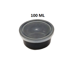 100 ML Container Round Black and Natural