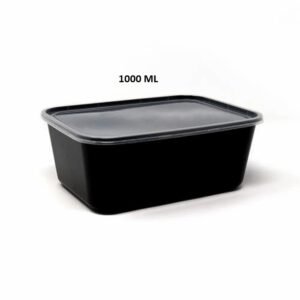 1000 ML Black Rectangle Container