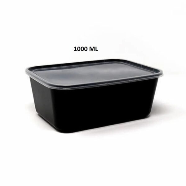 1000 ML Black Rectangle Container