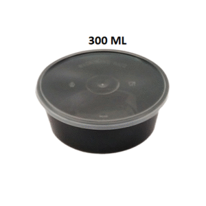 300 ML Container Round Black & Natural