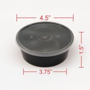300 ML Container Round Black & Natural