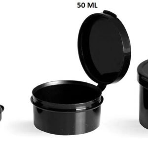 50 Hinge Container Round Black & Natural