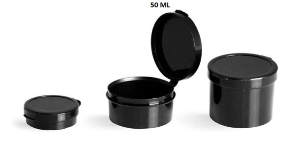 50 Hinge Container Round Black & Natural