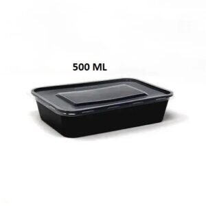 500 ML Black Rectangle Container