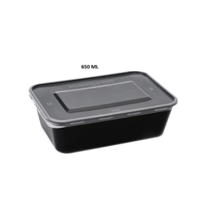 650 ML Black Rectangle Container
