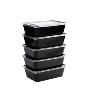 650 ML Black Rectangle Container