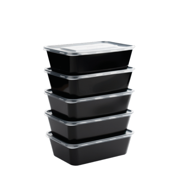 650 ML Black Rectangle Container