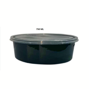 750 ML Container Round Black & Natural