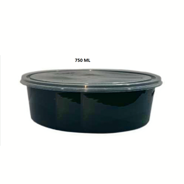 750 ML Container Round Black & Natural