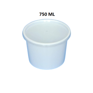 750 ML Milky Round Container
