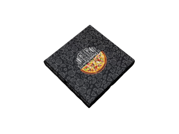 8 Inch Square Black Pizza Box - 3 Ply
